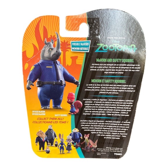 Disney Zootopia McHorn and Safety Squirrel Action Figures Cake Toppers Tomy *New - Picture 2 of 2